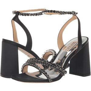 🆕NEW Badgley Mischka Women's Feisty Heeled Sandal BLK SZ 8